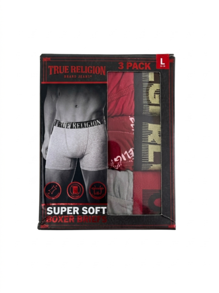 True Religion Men's Super Soft Boxer Briefs - 3 Pack