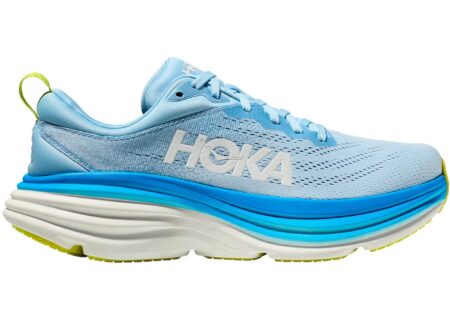 Tenis HOKA Bondi 8 en color azul cielo (Airy Blue)