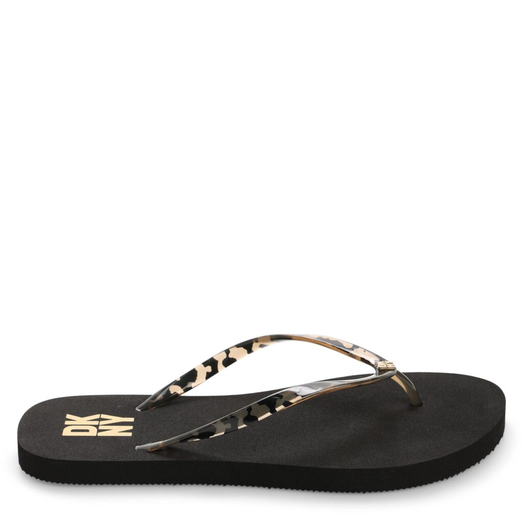 Sandalias DKNY Logo Flip Flop Black/Gold