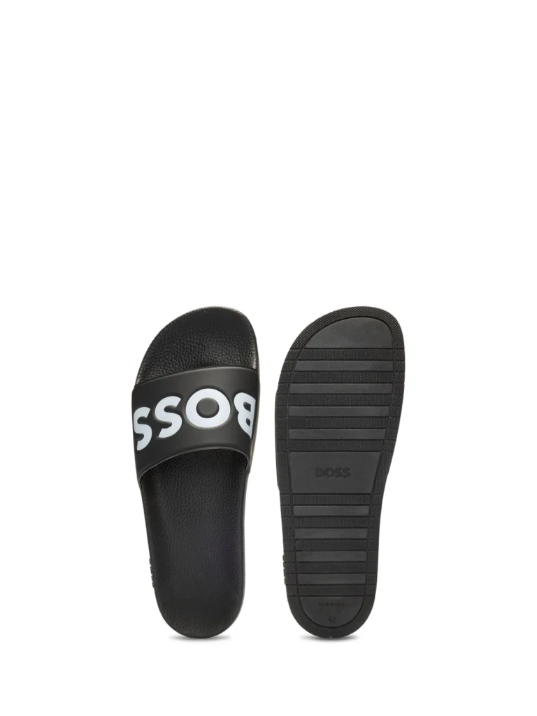 Sandalias BOSS Bay Slide Black/White Logo